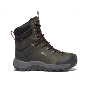 Buty Robocze Męskie Keen Revel IV High Polar Waterproof Oliwkowe Czerwone | MIA357KM