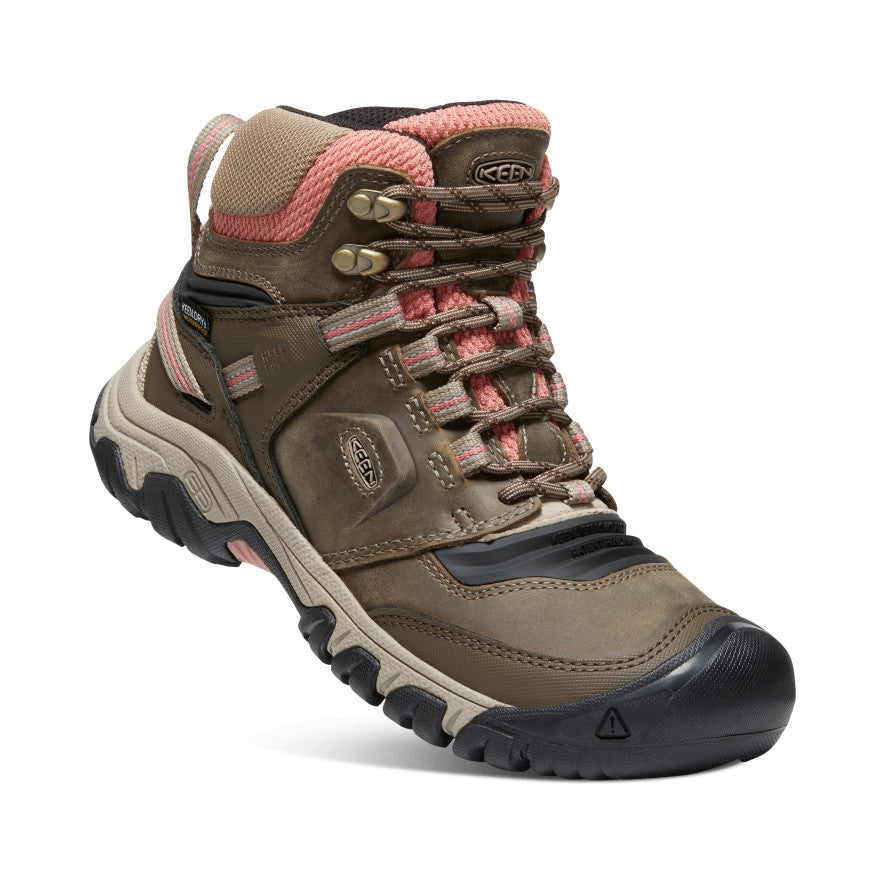 Buty Robocze Damskie Keen Ridge Flex Waterproof Brązowe Ciemny Czerwone | ZDC6449ZC