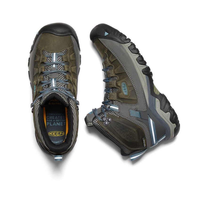 Buty Robocze Damskie Keen Targhee III Waterproof Mid Zielone Niebieskie | HUR6012FZ