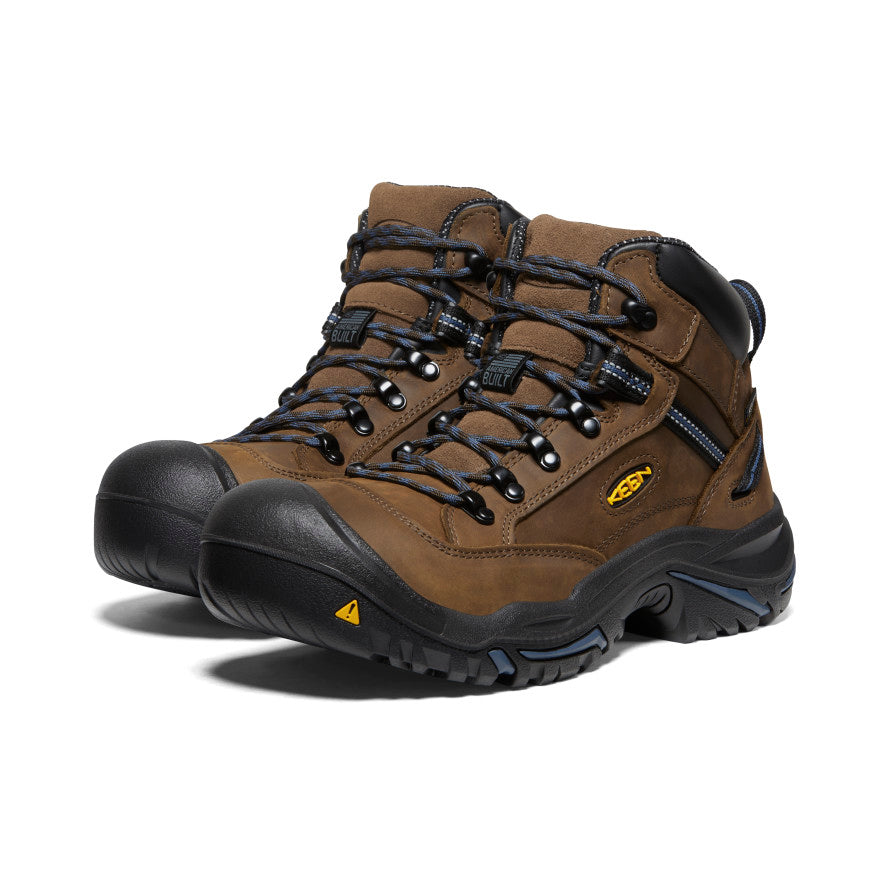 Buty Robocze Męskie Keen Braddock AL Waterproof Mid Brązowe Niebieskie | SFT5023BN