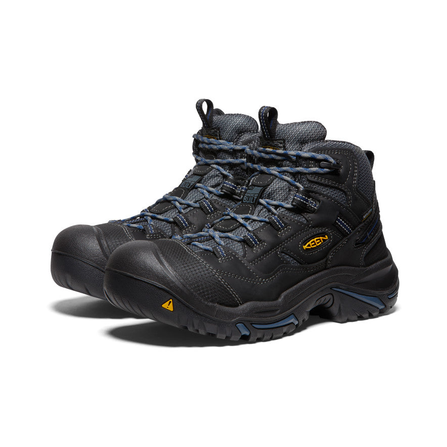 Buty Robocze Męskie Keen Braddock Waterproof Mid Czarne Niebieskie | PVB7633NI