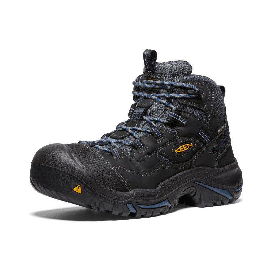 Buty Robocze Męskie Keen Braddock Waterproof Mid Czarne Niebieskie | PVB7633NI