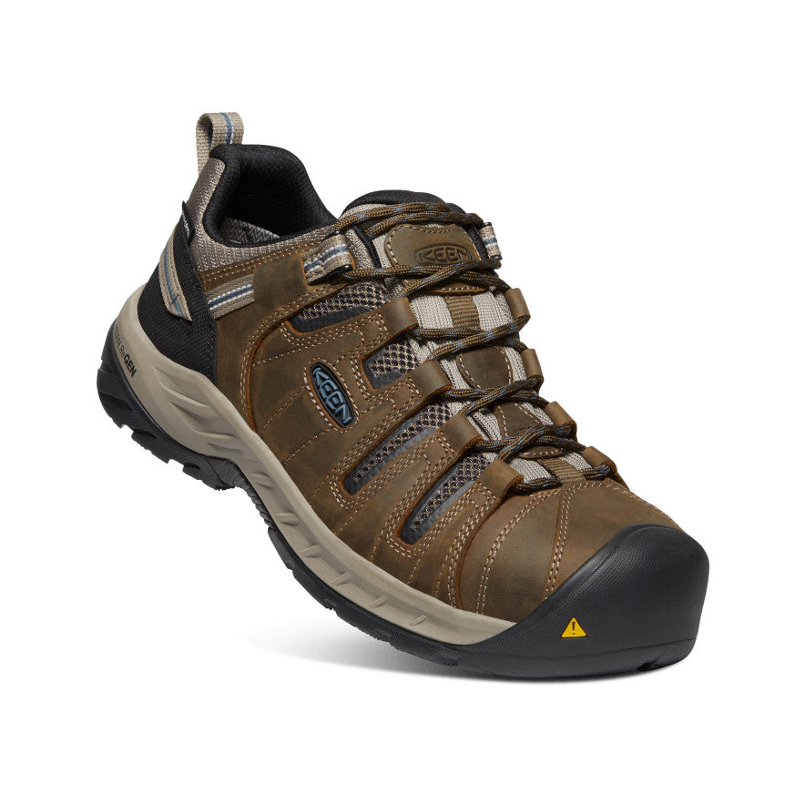 Buty Robocze Męskie Keen Flint II Waterproof Brązowe Niebieskie | KFR4699GG