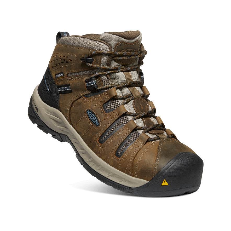 Buty Robocze Męskie Keen Flint II Waterproof Brązowe Niebieskie | DCM6571ZG