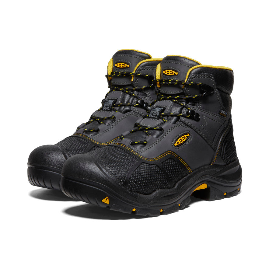 Buty Robocze Męskie Keen Logandale Waterproof Czarne | EQI611CL