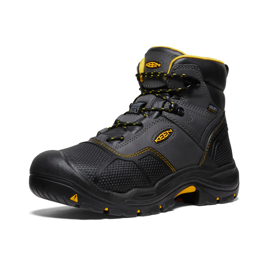 Buty Robocze Męskie Keen Logandale Waterproof Czarne | EQI611CL