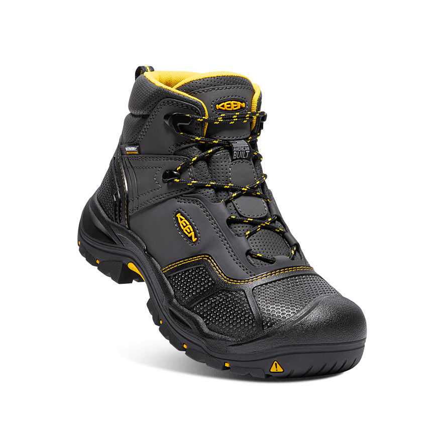 Buty Robocze Męskie Keen Logandale Waterproof Czarne | EQI611CL