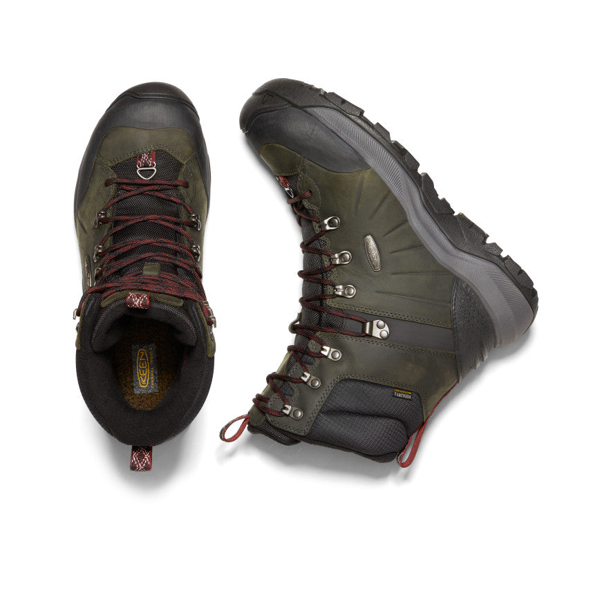 Buty Robocze Męskie Keen Revel IV High Polar Waterproof Oliwkowe Czerwone | MIA357KM