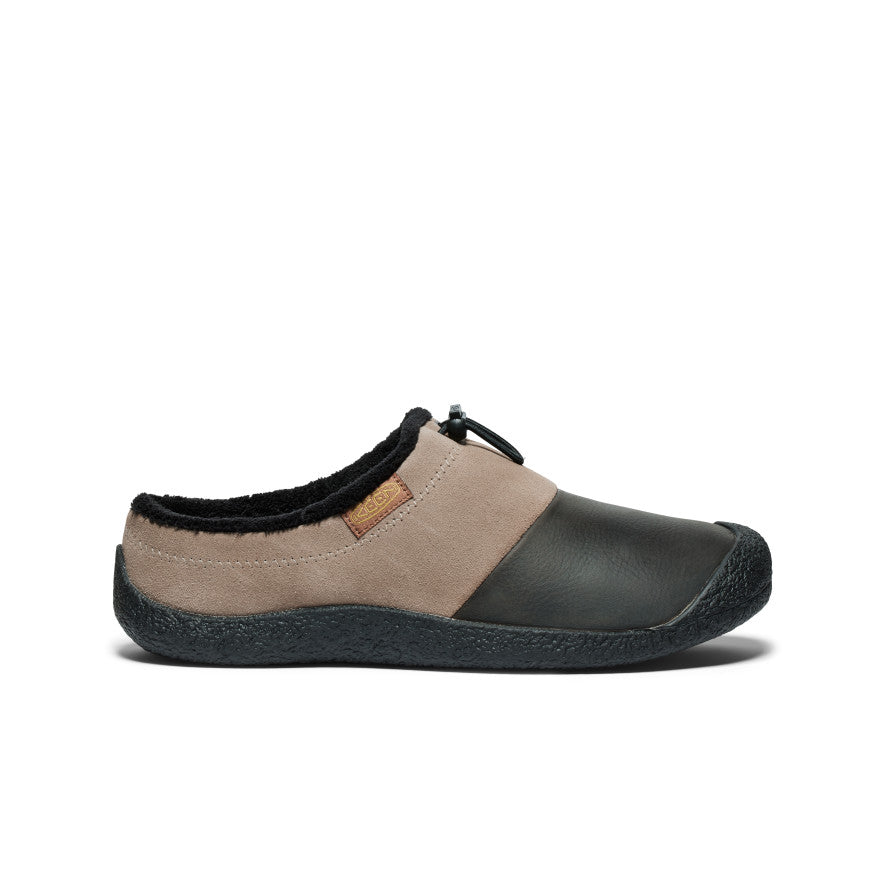 Buty Slip On Męskie Keen Howser III Leather Slide Beżowe Czarne | HHB223MW